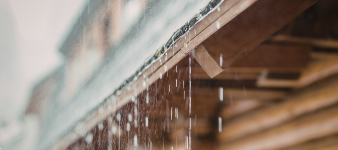 rain coming off a roof
